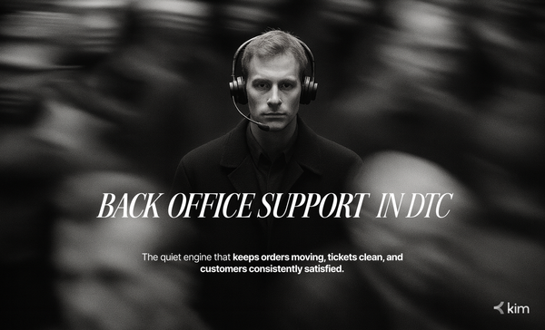 Back office support professional managing DTC customer service operations in the background